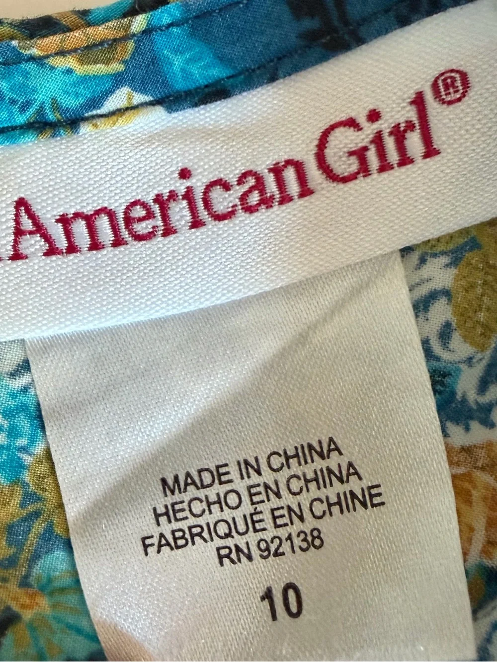 American Girl Deer Print Dress with Suede Sash